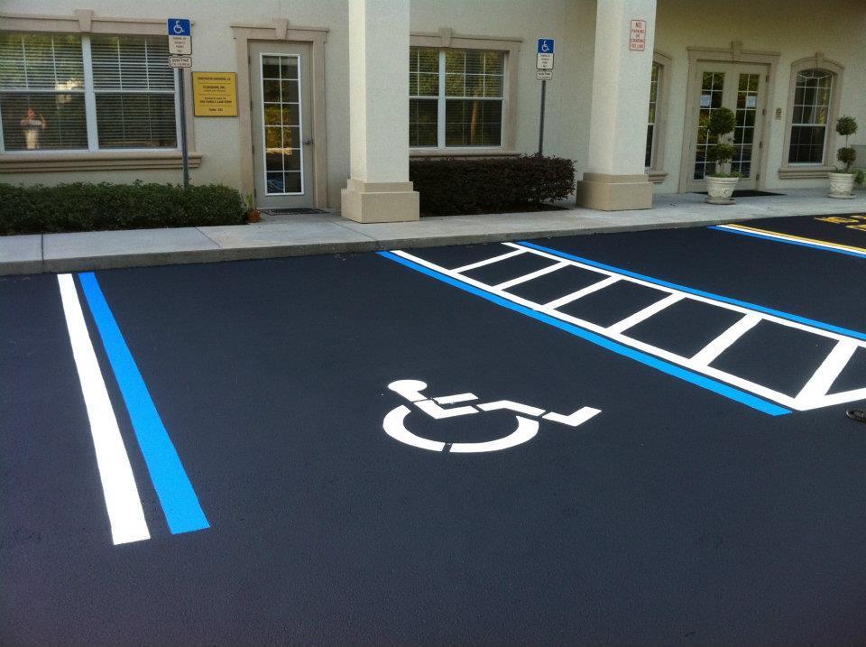 (12 Vehicle Space Width/20 Length) 12 x 20 Striped Parking Space Spaces provided to meet standards must be concrete or asphalt with connecting sidewalks.