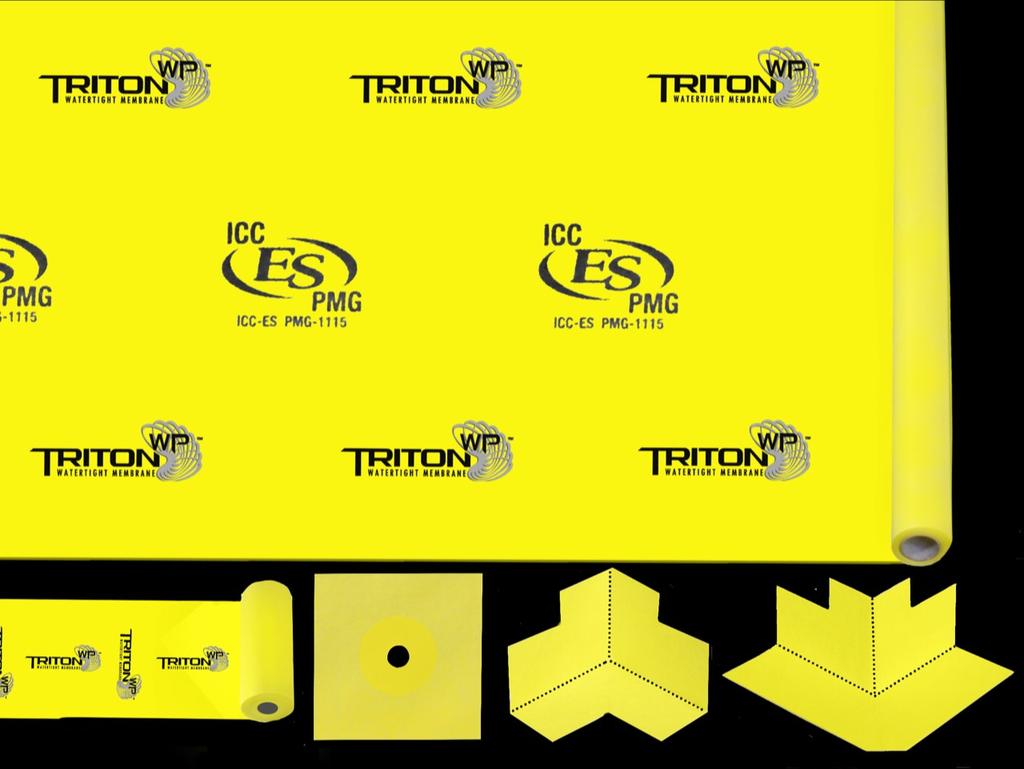 Description Triton WP is a vapor barrier and waterproof membrane for use in watertight applications in conjunction with tile on floors and walls.