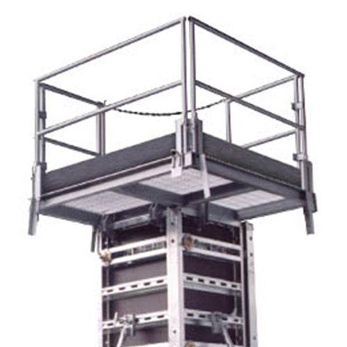In Detail Columns Working platform unit No loose parts Incorporates a folding guard rail and gate which allows safe