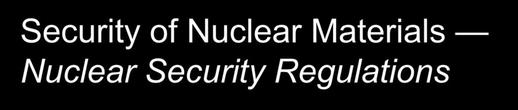 Security of Nuclear Materials Nuclear Security Regulations The Nuclear Security Regulations apply for the transport of Category I, II and III nuclear materials The requirements for a transportation