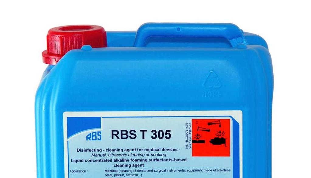 RBS T 230 Liquid neutral detergent Suitable for immersion and ultrasonic cleaning processes.