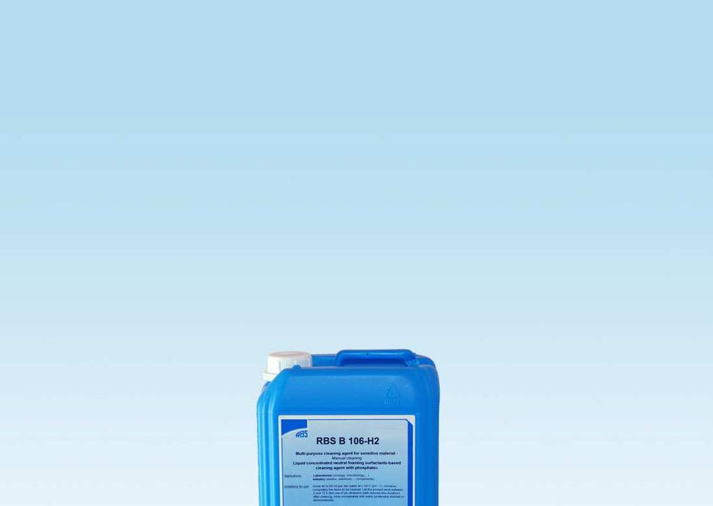 RBS B 136 gives brightness and the original aspect to the cleaned items Use concentration : 0.3% v/v in water. ph 0.3%: 3.