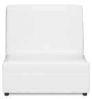 Wedge Ottoman White Leather 30 L x 34 D x