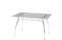 CONFERENCE TABLES Chrome & Glass Trestle Table Clear