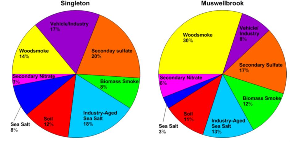 5 emissions in the Upper Hunter region, while domestic solid fuel burning makes up 0.6% of emissions.