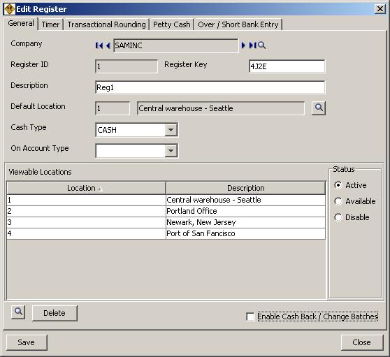 3BStep 1: Set Up Registers on the POS Server This form shows that: Ten register licenses have been installed on the server. Four registers have been activated from workstations.