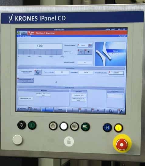 Figures, data, facts Operation 15 inch touch-screen Well-arranged visualisation of production data, operating functions, help texts, diagnostic tools, as well as graphical status