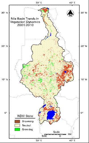Land Use change Normalized Difference Vegetation Index (NDVI) is used to indicate the spatial and temporal variation of green cover.