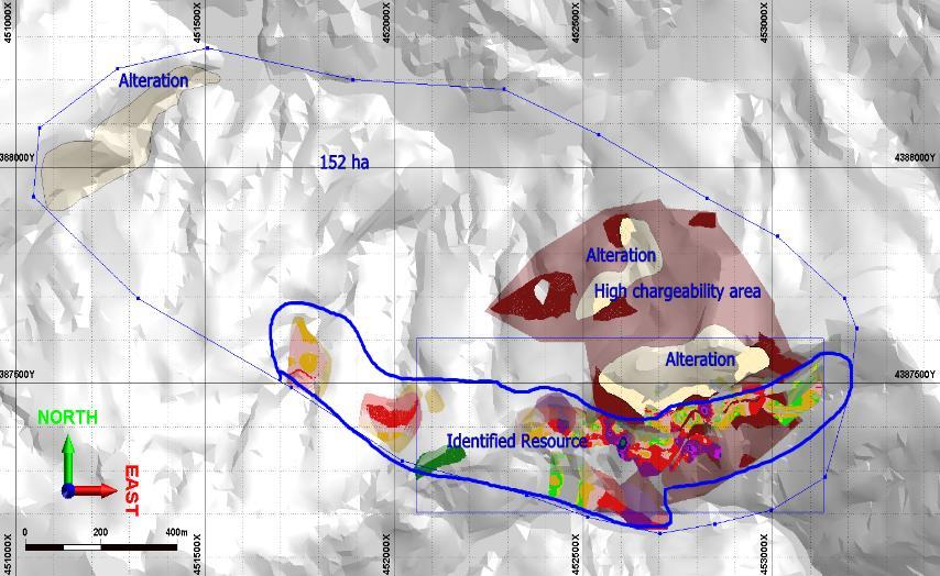 Upside Potential Zinc Resource Expansion Alteration, high chargeability and