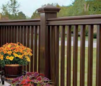 Symmetry Railing Strong is stylish Horizon Ipe and Tudor Borwn decking with Horizon railing shown in Dark Walnut. Designed to impress, Symmetry Railing is the ideal balance of looks and strength.