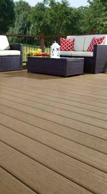 PARAMOUNT DECKING Earthstone Sandstone Fossil Mineral Actual products may vary from colors shown. Square Edge (SE) 1 in. x 5.5 in. Grooved Edge (GV) 1 in. x 5.5 in. Grooved Edge deck boards: Available in 12 ft.