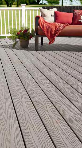 shown. Square Edge (SE).93 in. x 5.3 in. Grooved Edge (GV).93 in. x 5.3 in. Grooved Edge deck boards: Available in 12 ft., 16 ft., and 20 ft.
