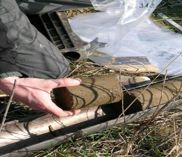 Sampling from the container used for screening samples should come from undisturbed core section Taking a second soil core for samples after screening the