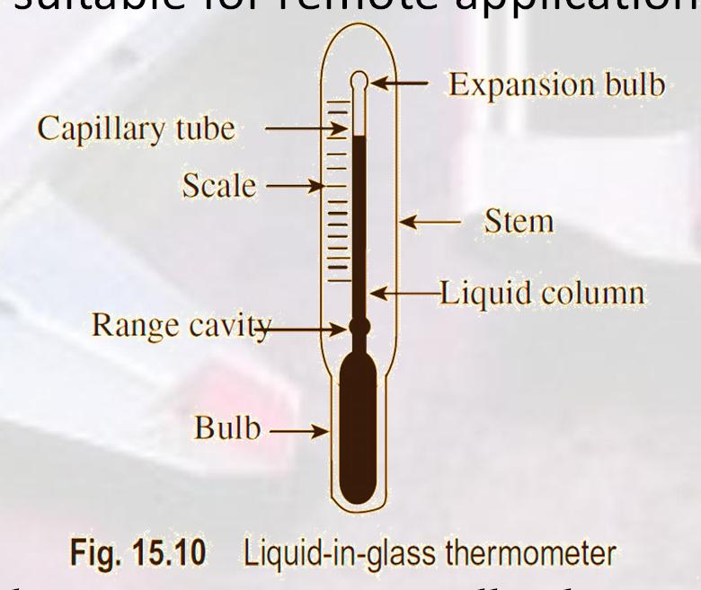 Liquid in Glass Thermometer The liquid in glass thermometer is the most popular and is widely used for temperature measurement.