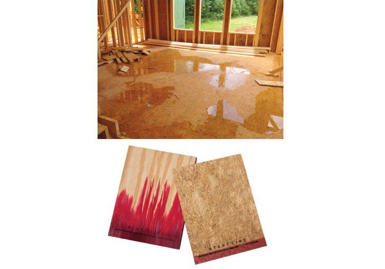 High Performance Panels During Construction Water Resistance Testing Subfloor panel soak test Results show