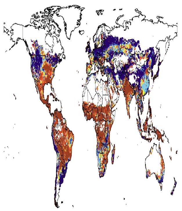 Impact of climate change on crop production (wheat, maize & rice) 2030