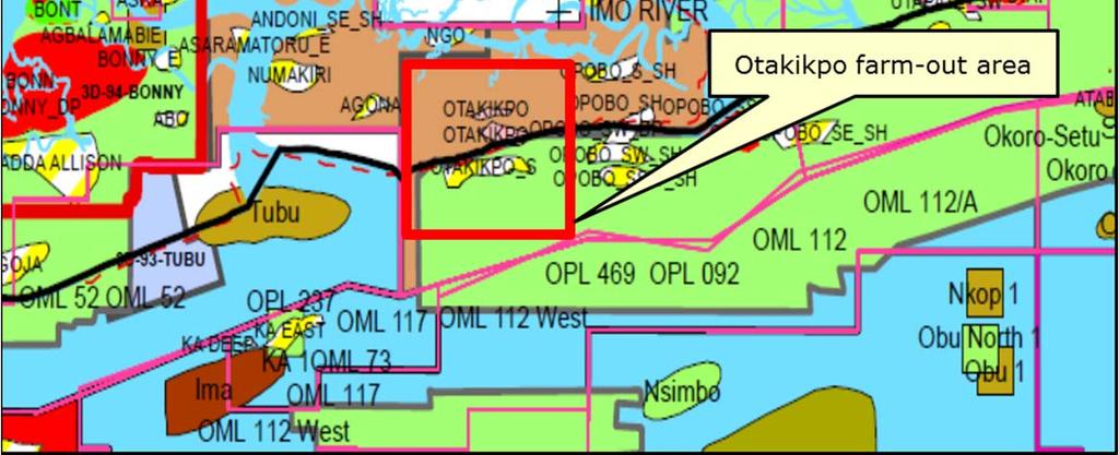 Exploration prospects were also identified and briefly reviewed. Figure 2-1 shows the location of the field, the Otakikpo farm-out area, and the surrounding blocks.