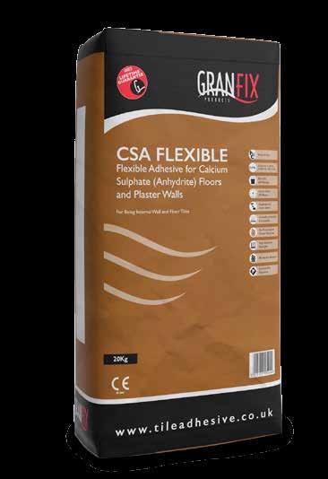 adhesive for calcium sulphate (anhydrite) floors and plaster walls.