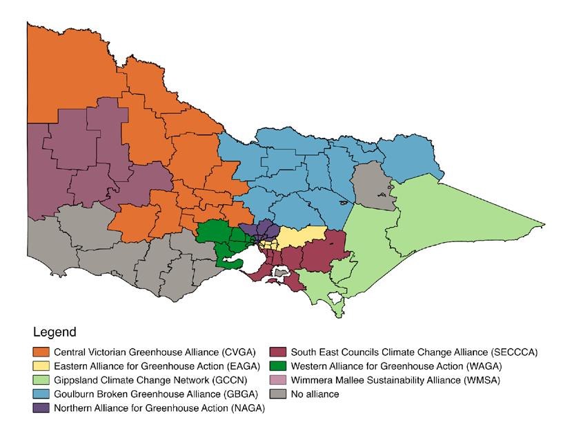 CURRENT STATUS Currently there are 8 greenhouse alliances operating across 70 of the 79 councils in Victoria.