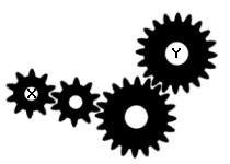 7) If gear X turns clockwise at a constant speed of 10 rpm. How does gear Y turn?