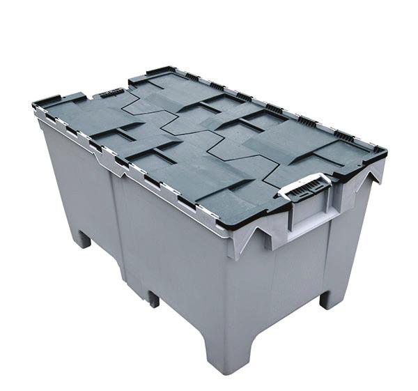 Stack & Nest Containers Attached Lid Containers Stack when full, nest when empty Perfect re-usable or multi-trip