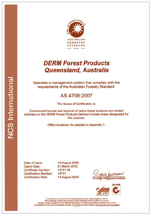 Who has forest certification? Most major growers in Australia are certified to AFS.