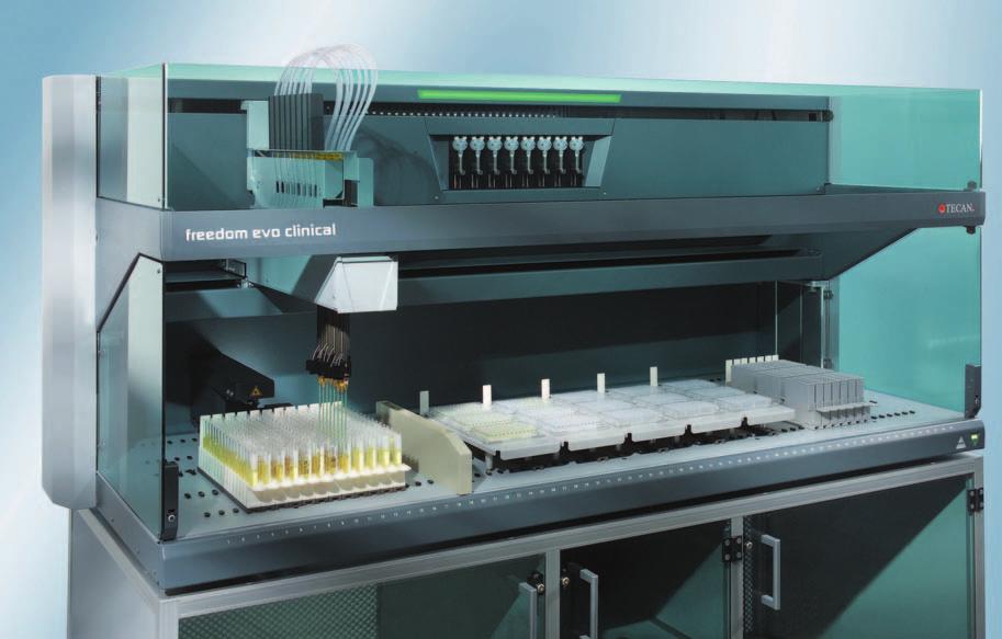 Tecan s new IVD-D (98/ 79 / EC) compliant platform concept Reliable processing and the highest possible safety standards Freedom EVO Clinical 200 for sample distribution.