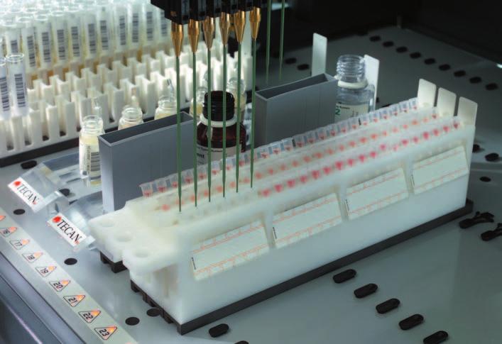 Supporting a full spectrum of essential clinical diagnostic applications Blood typing application on Freedom EVO Clinical. Typical setup for blood pooling and PCR.