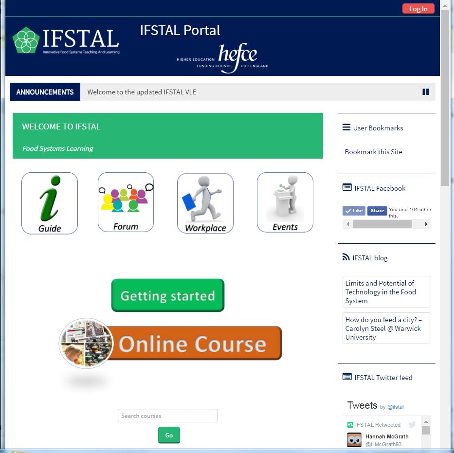 How does IFSTAL work? 1. Student-Student interaction underpinned by an on-line resource 4 Units over the autumn and spring terms 1. Introduction to the Food System 2.