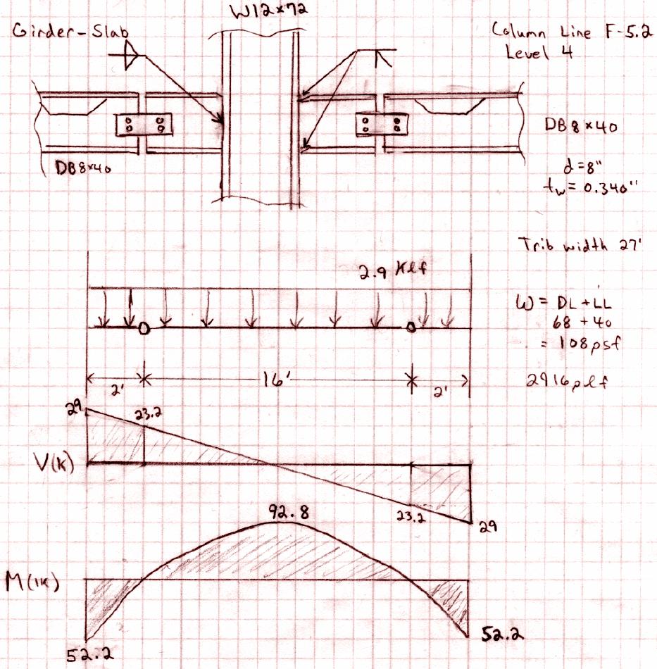 Girder-Slab System for Typical Floors 4-11 DB Connection to WF Tree Column - 23.