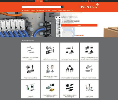 4 AVENTICS Online World Pneumatics Shop ORDER, CONFIGURE, DOCUMENT 24/7 FROM ANYWHERE IN THE WORLD Simple and convenient: Go to www.pneumatics-shop.