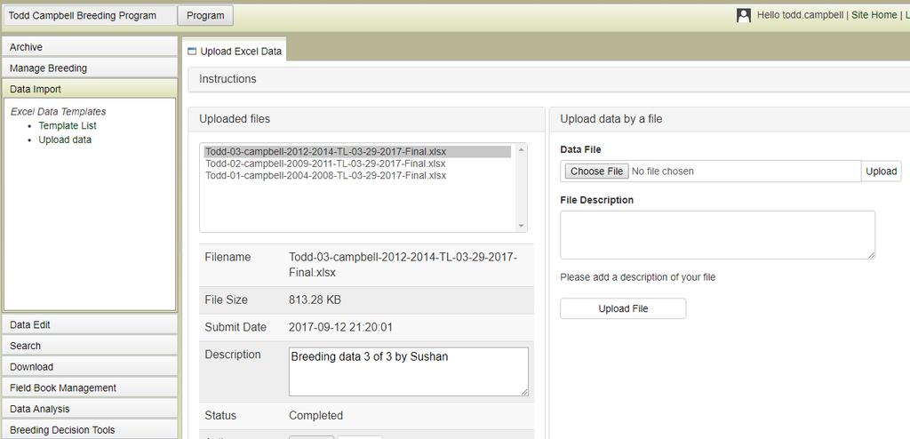 Data Import Upload data from Templates In data upload, files can be uploaded.