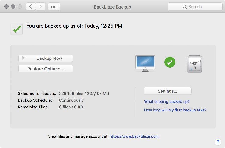 WWW.BACKBLAZE.COM BACKBLAZE Runs in the background and automatically backs up your documents and data Online backups protect your data from local events like theft, power surge, or disaster.