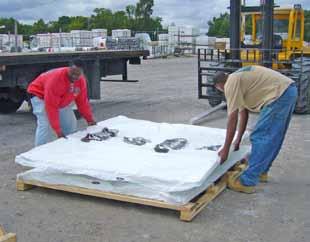 Shrink-wrap sections to pallet for