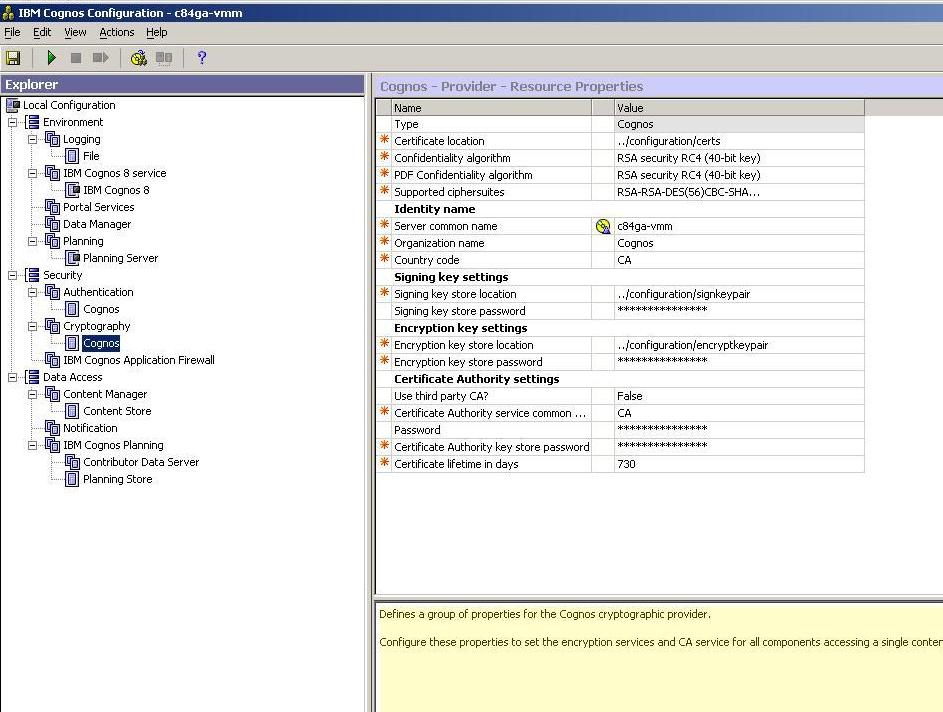 Integrating IBM Cognos Planning into a SSL enabled Dispatcher 5 2.