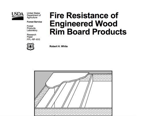 Calculated Fire Resistance of Wood Report FPL-RP-610 from