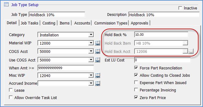 Holdback Invoicing Holdback Invoices may only be