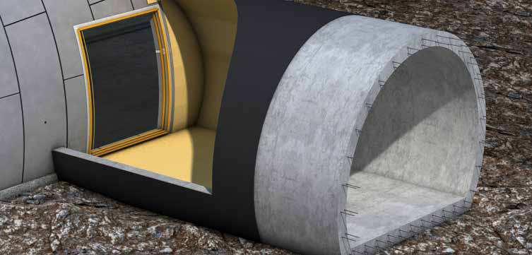 CHALLENGING CROSS TUNNELS FORMING WATERTIGHT TERMINATIONS and seals at the connections of cross tunnels and other shafts such as the transitions from precast elements to station boxes, onto precast