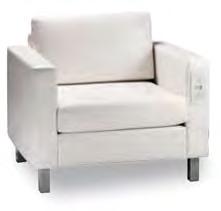 Chair, Powered White Vinyl, 37"L 31"D