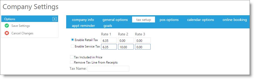 Getting Started Tax Setup Tab Use this tab to enter your tax amounts and select tax options.