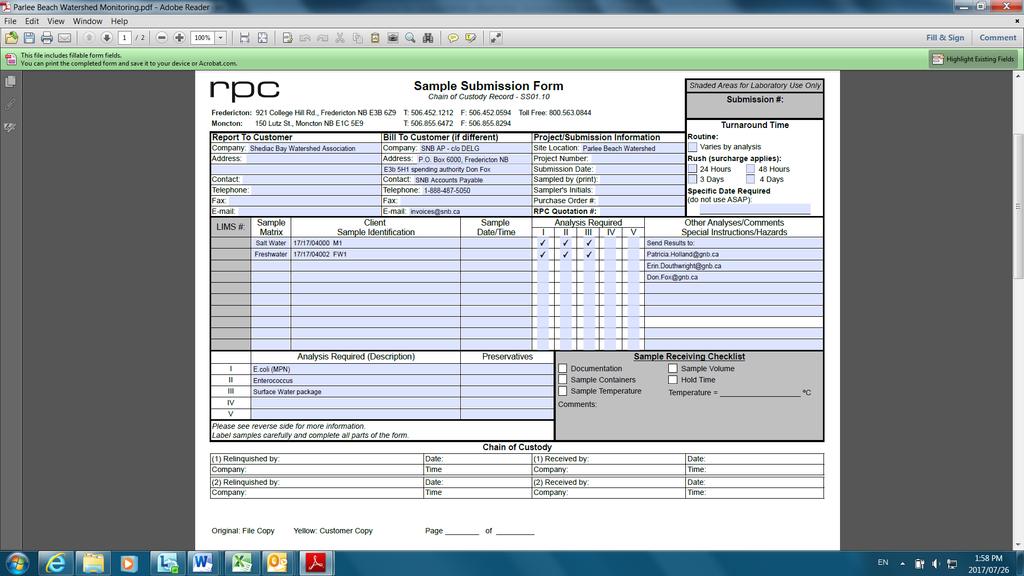 Appendix 2: RPC Sample Submission Form
