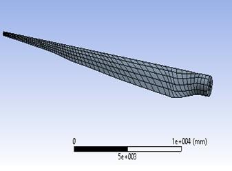 Figure 2 Optimized Blade Modeling in Ansys Figure 3 Meshing of Optimized Blade The Environment domain type is air and fluid type is Air ideal Gas that all consider parameter in