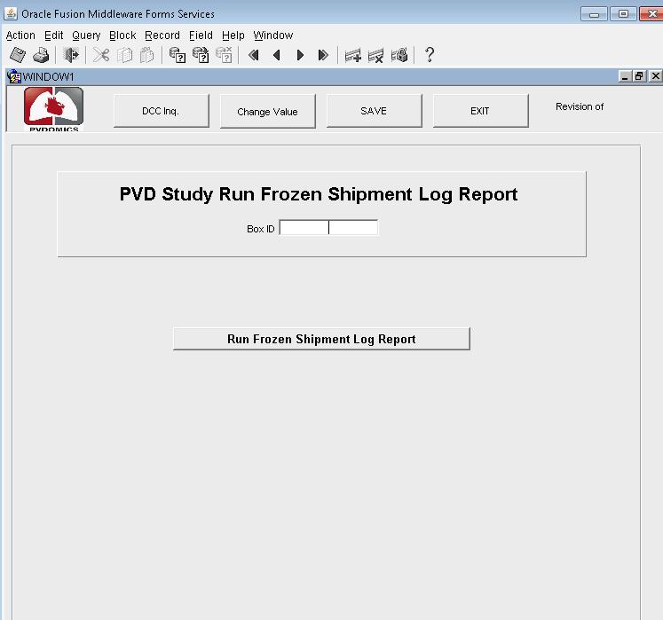 Retrieve Shipment Log 1. Go to Reports tab in the database 2. Click on Frozen Shipment Log Report 3.