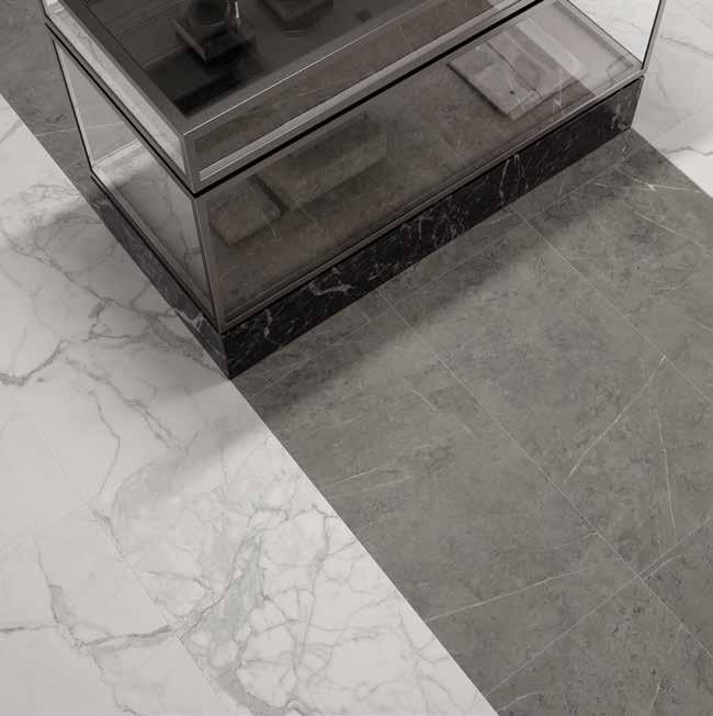 The aesthetic pureness of marble blends with decorative