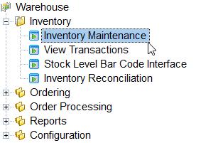 In Inventory Maintenance,