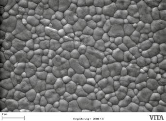 magnification Competitor's zirconia at 20,000x magnification Source: Internal studay, VITA R&D, SEM image analysis of