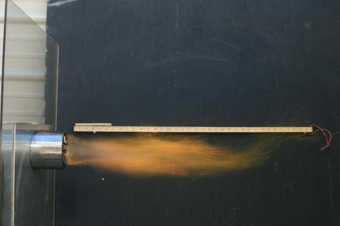 LBF combustion flame produced with
