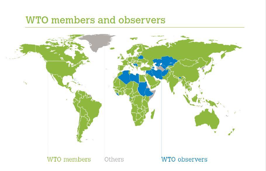 WTO: the basics An organisation for liberalising trade Covers 95% of world trade A forum