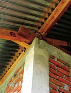 Wood Construction Hole for the bolt which is threaded through the tie beam and rafter Bent rebars Rebars extending from the column to tie the truss