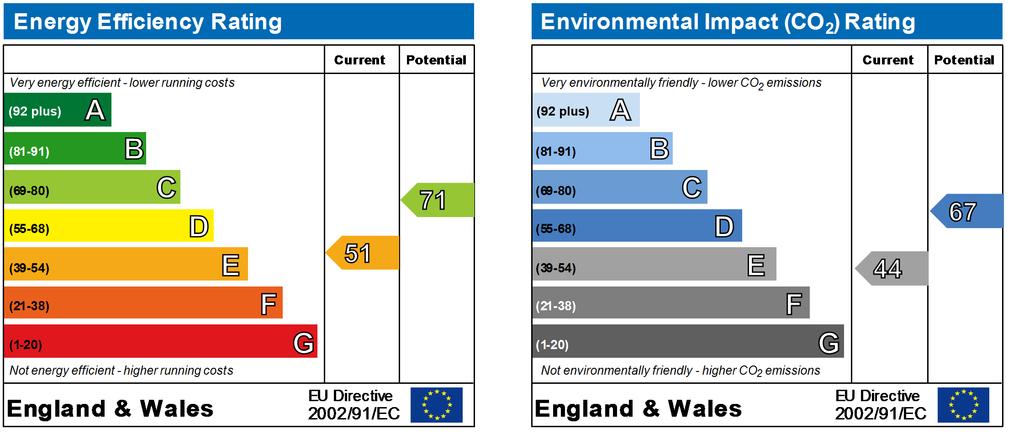 environmental impact based on carbon dioxide (CO2) emissions. The energy efficiency rating is a measure of the overall efficiency of a home.